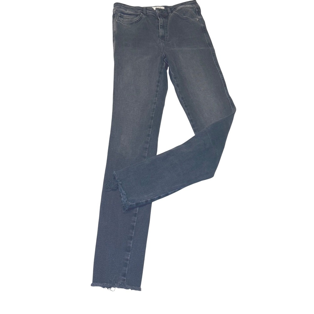 Free People We The‎ Free Skinny Jeans Faded Black Charcoal Raw Hem Size 29